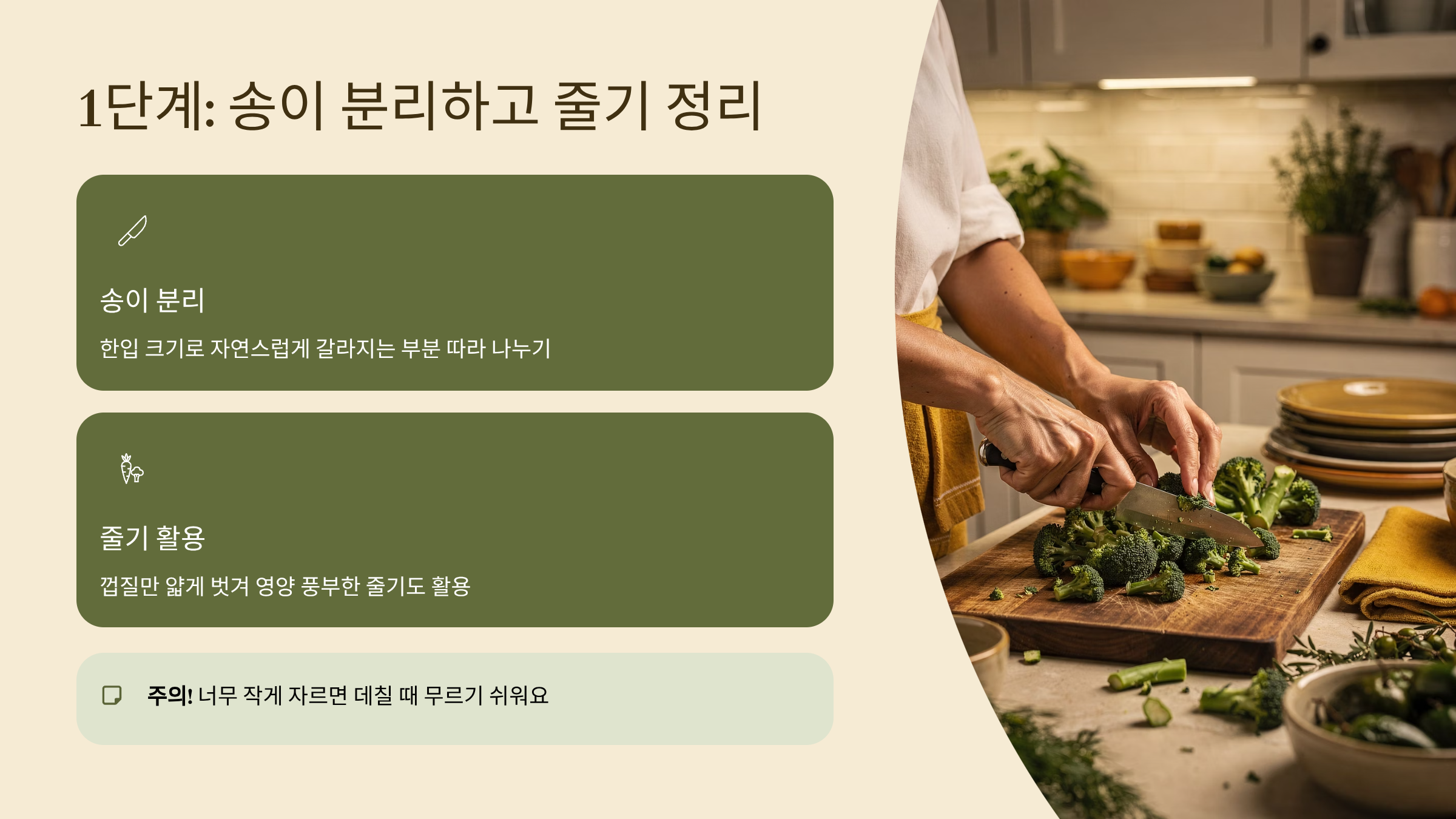 브로콜리 씻는방법 송이 분리하기