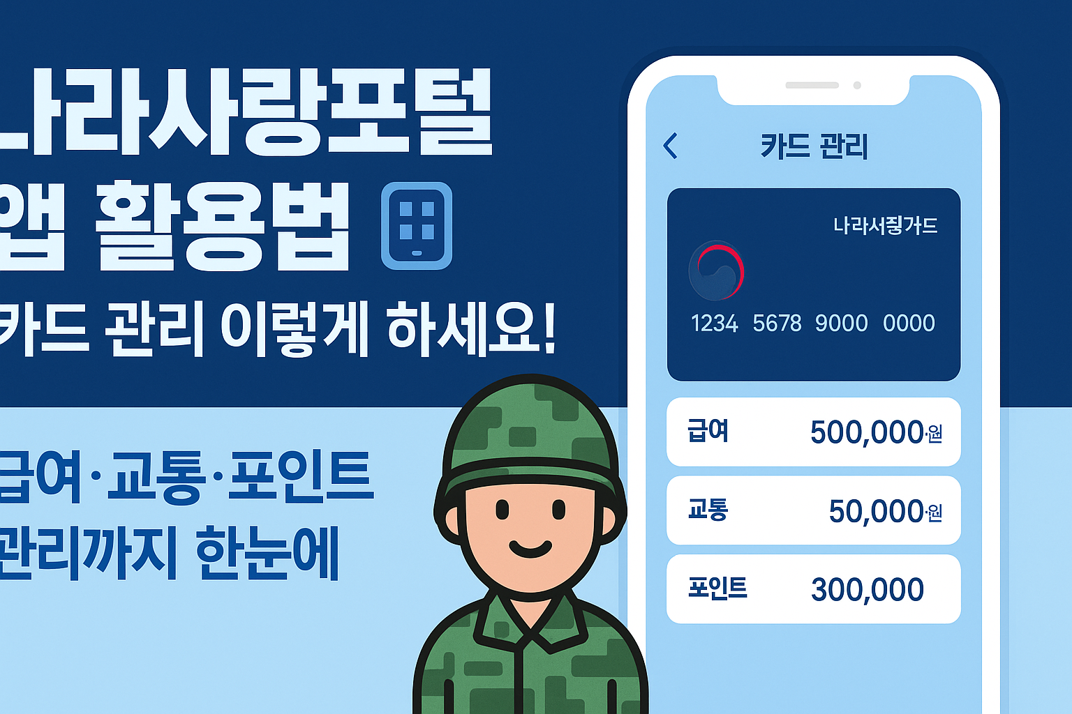 나라사랑포털 앱 활용법! 카드 관리 이렇게 하세요 (급여, 교통, 포인트관리까지~!)