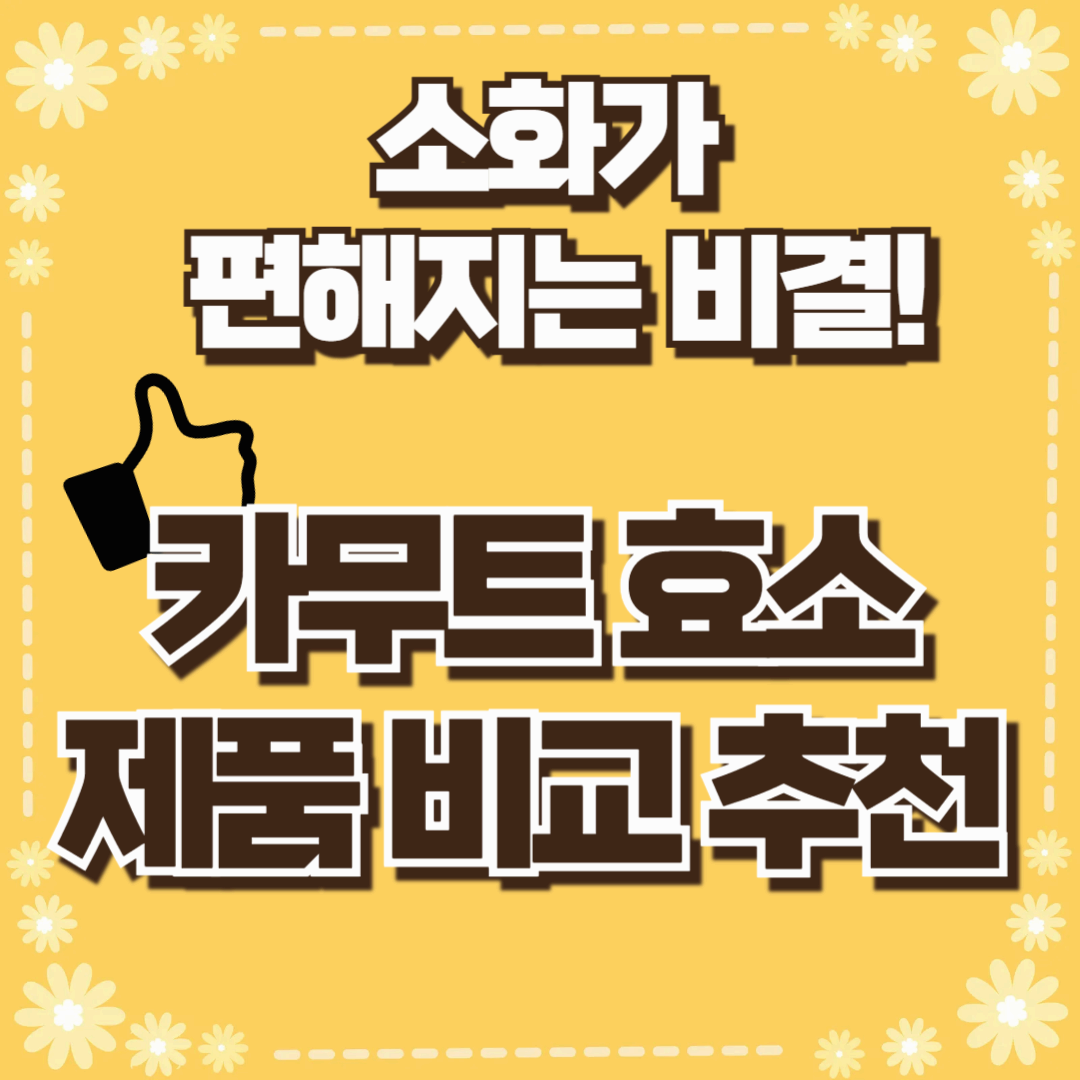 소화가 편해지는 비결! 카무트 효소 제품 비교 추천👍