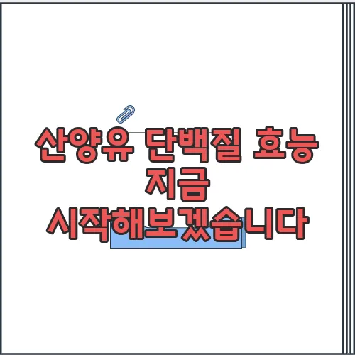 산양유 단백질 효능 지금 시작해보겠습니다