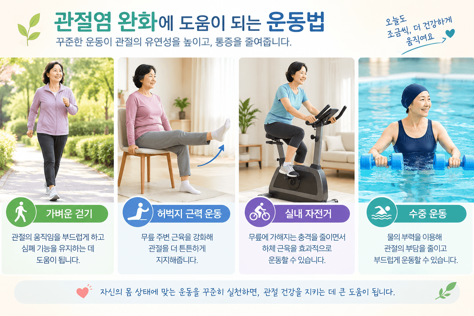 관절염 완화를 위한 운동 그림