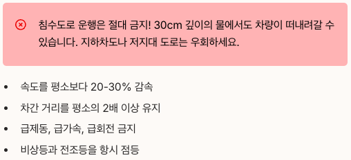 차량 운행 시 주의사항 정리 이미지