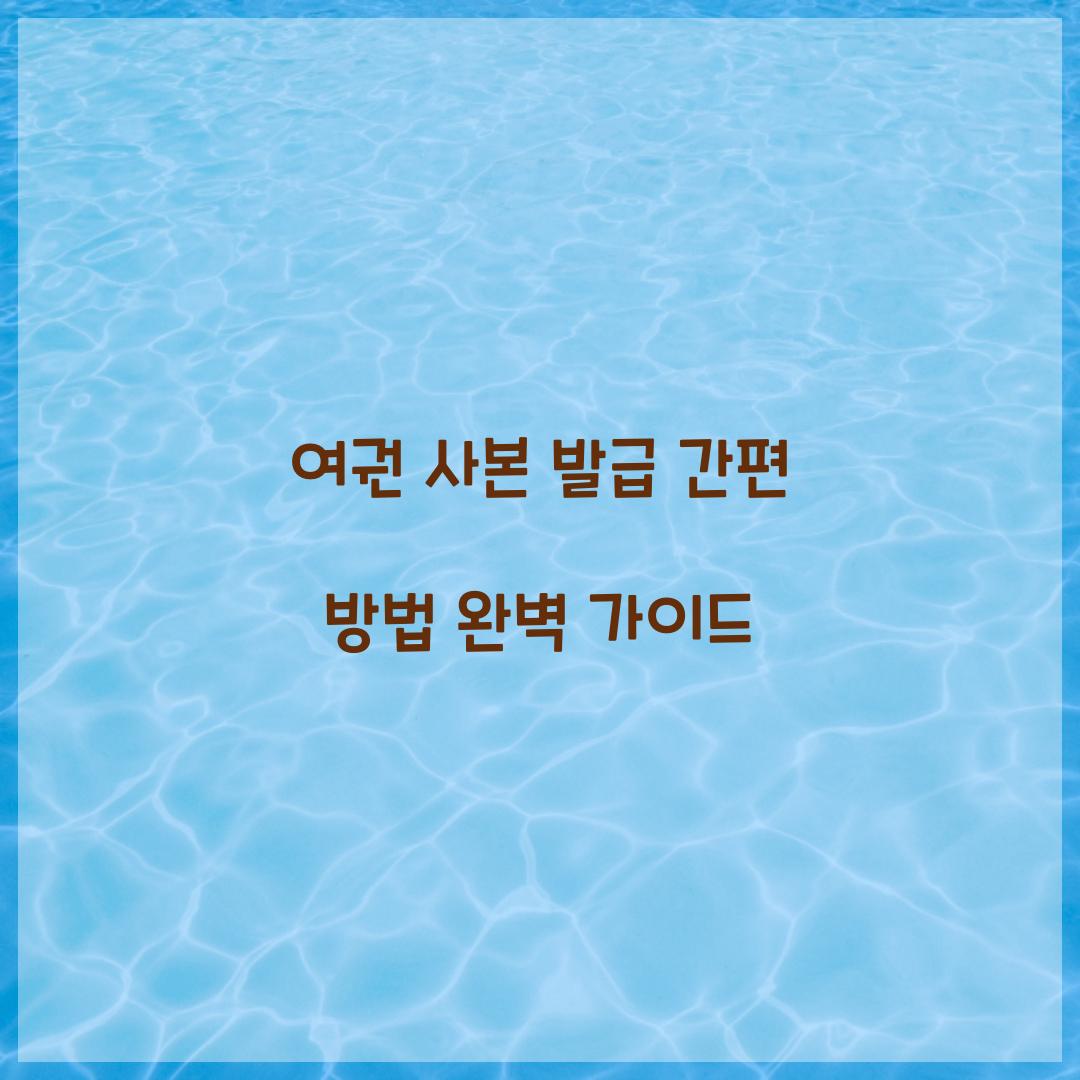 여권 사본 발급