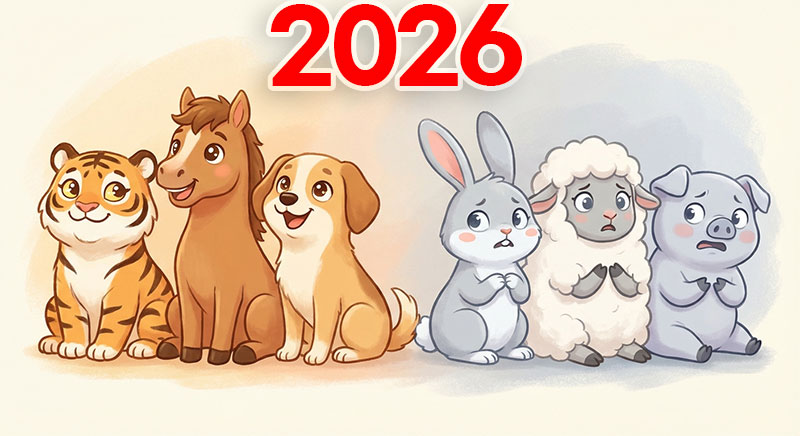 2026년 대박띠와 삼재띠를 비교하는 이미지