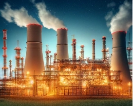 에너지를 생산하고 있는 발전소의 모습