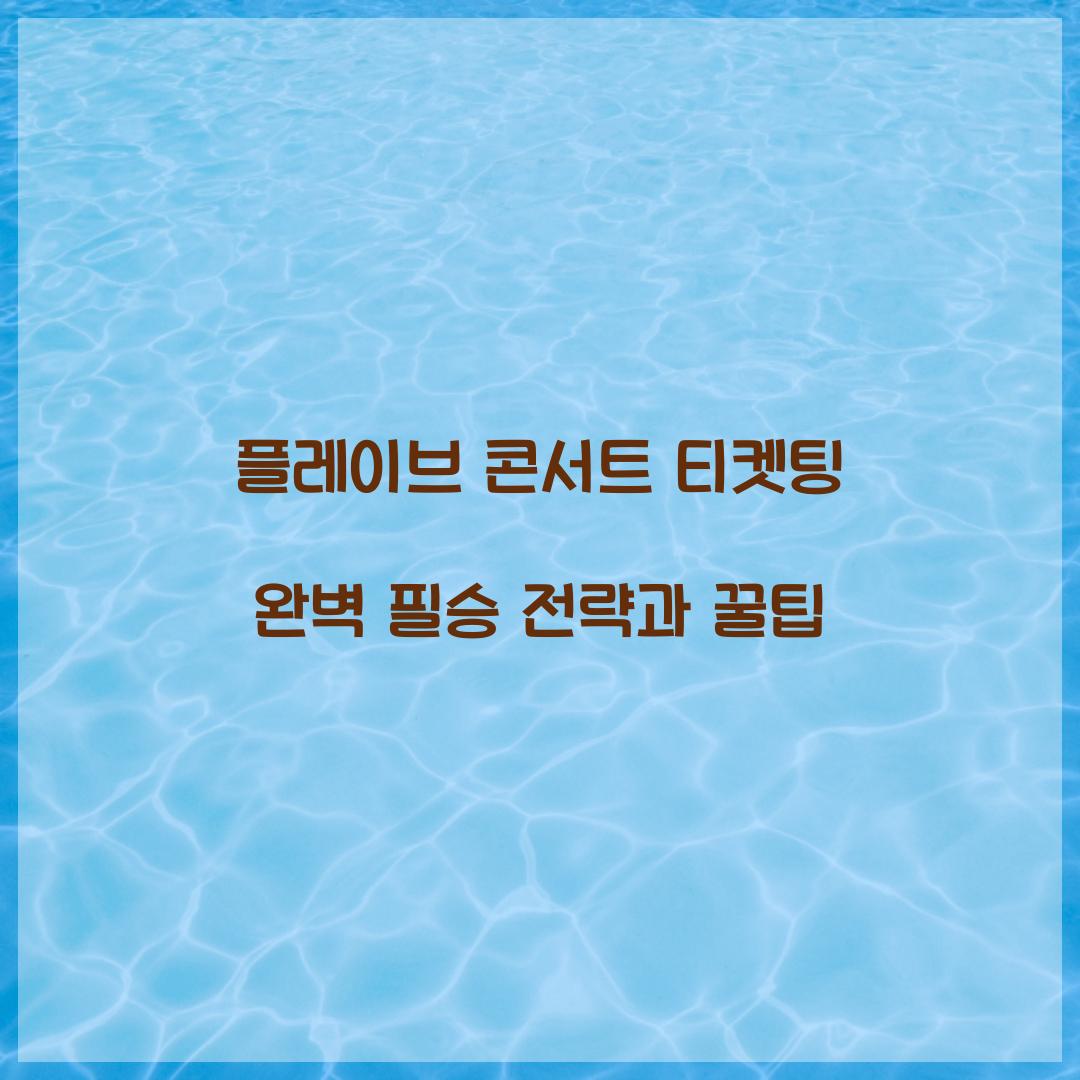 플레이브 콘서트 티켓팅