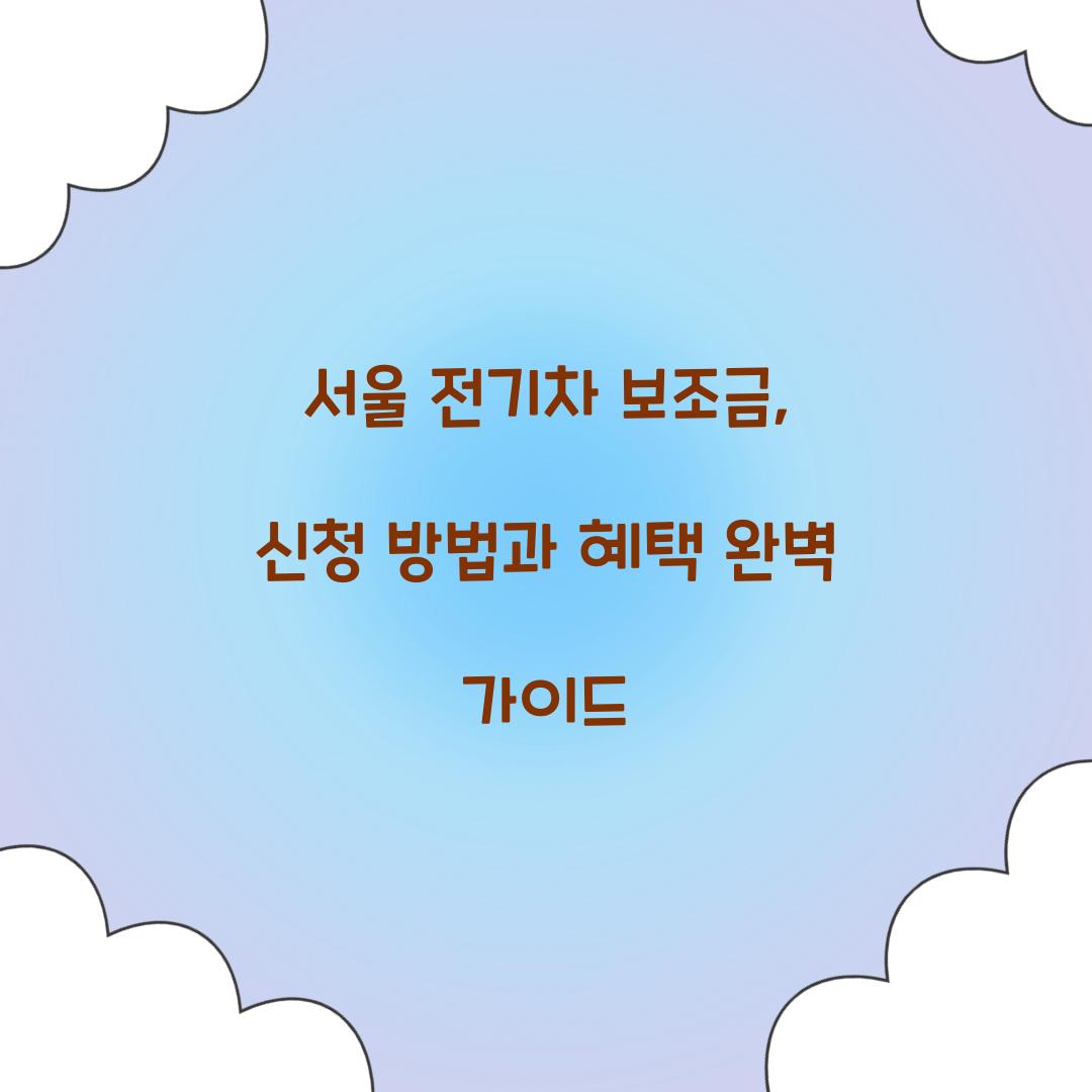 서울 전기차 보조금