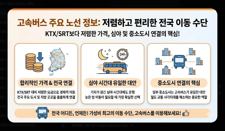 주요 노선 요금(고속버스, KTX, SRT)(2026년 + 전략)