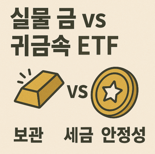 실물 금 vs 귀금속 ETF (보관, 세금, 안정성)