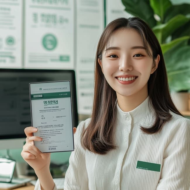 주민센터 내부 모습의 와이드 앵글 사진