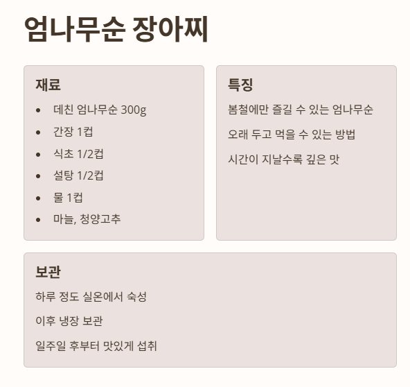 엄나무순 장아찌