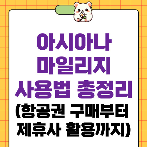 아시아나 마일리지 사용법