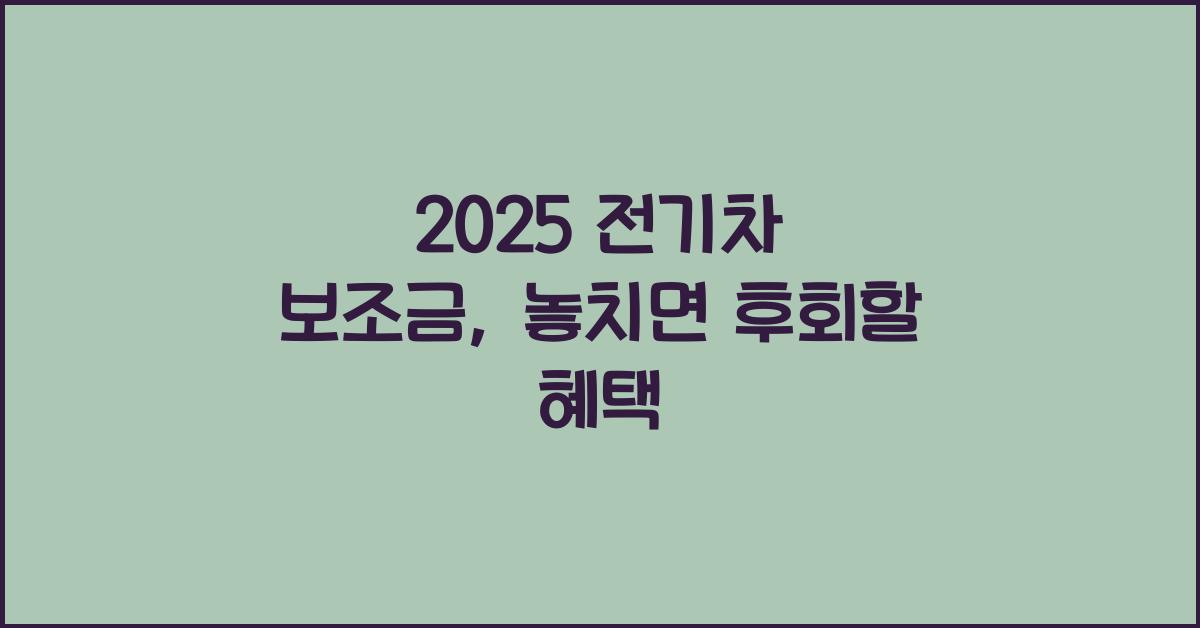 2025 전기차 보조금