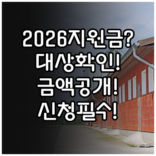 2026년 민생지원금 대상 및 금액 ..