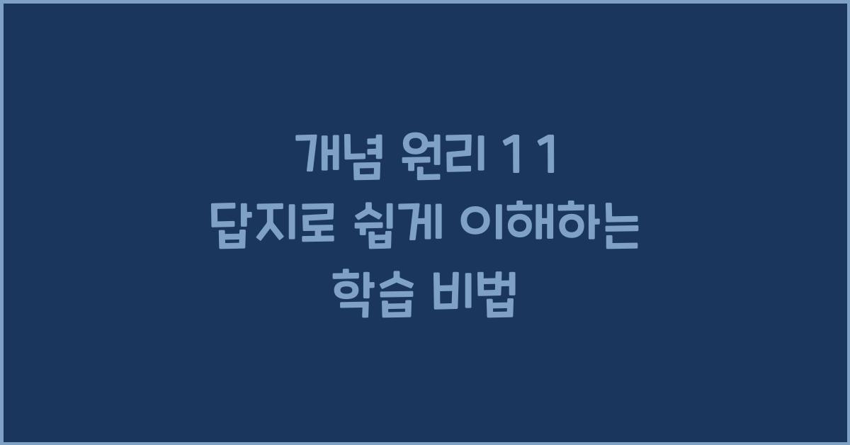 개념 원리 1 1 답지
