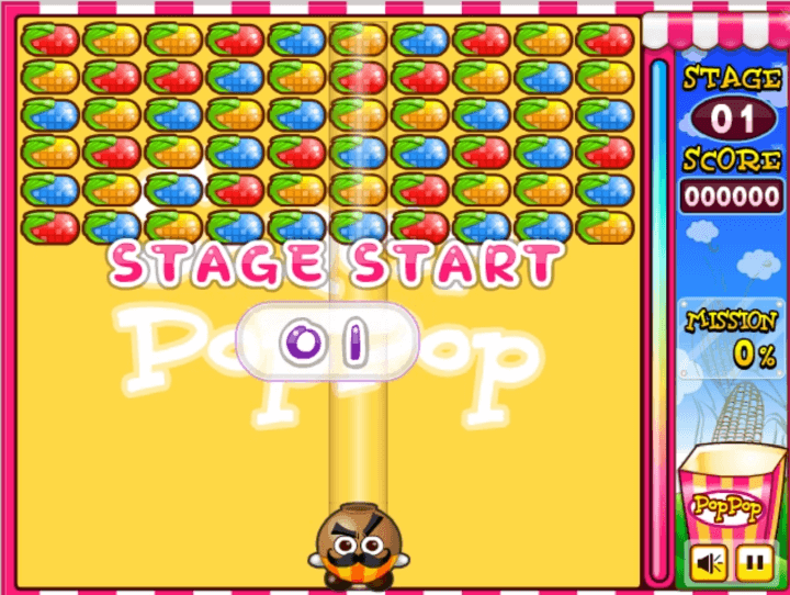 산쵸팝팝-플래시게임-시작-화면