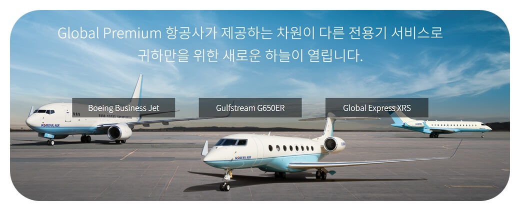 대한항공 비즈니스 제트기 홍보 사진