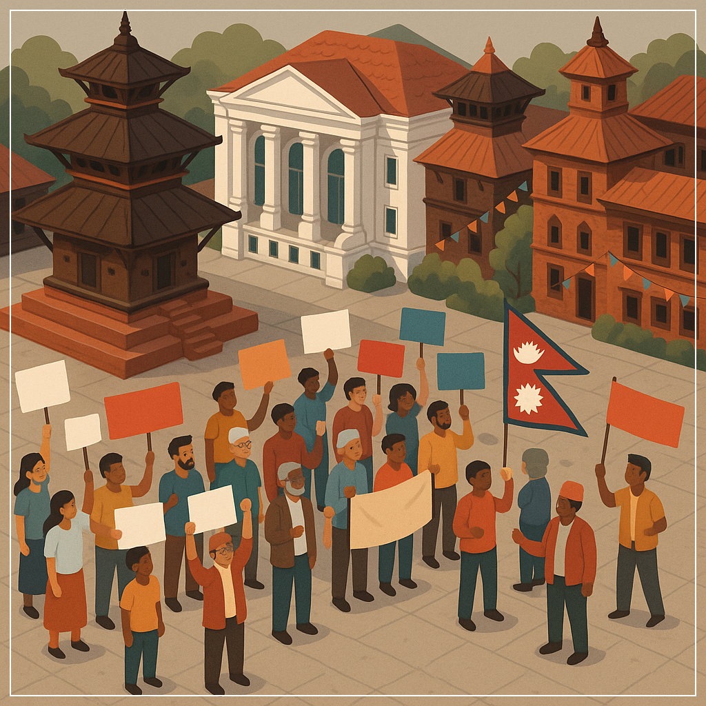 네팔 시위 관련 이미지