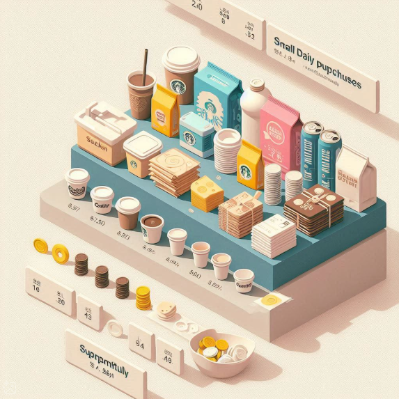 소액 지출이 쌓여 월 24만원이 되는 구조 시각화