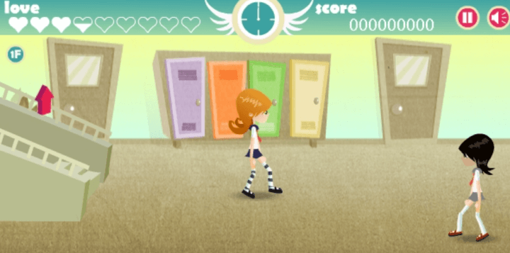 눈빛보내기-학교편-플래시게임-시작-화면