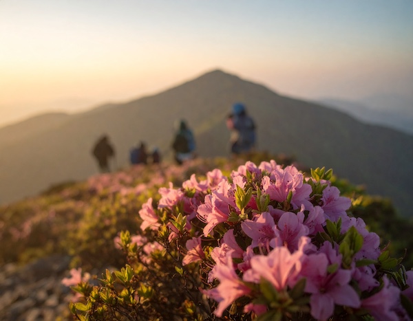 황매산철쭉축제 일출과 철쭉 풍경