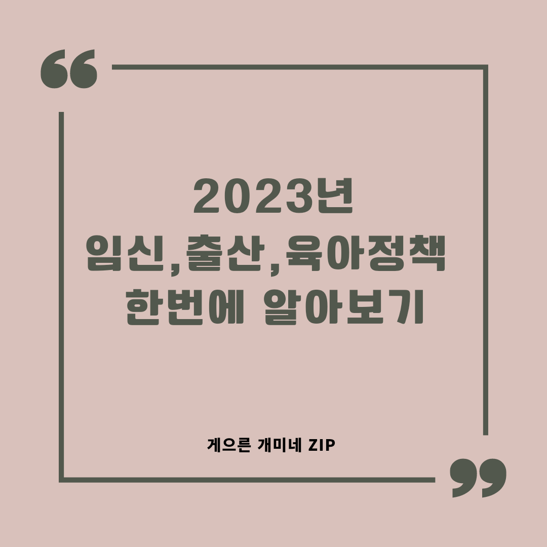 임신 출산 육아 정책