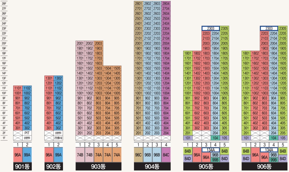 운정자이 시그니처 층별 배치도 1