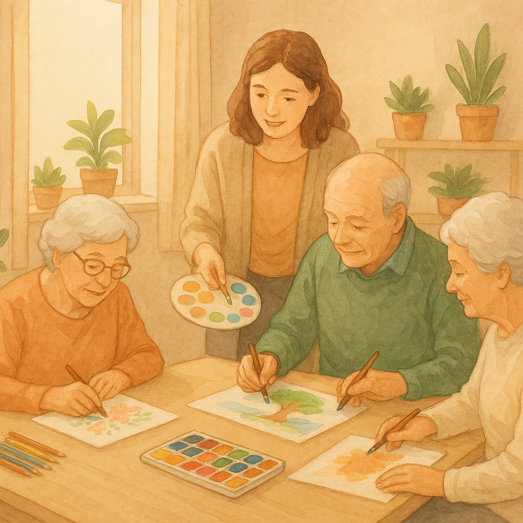 노인 대상 미술치료 서비스에 관한 이미지