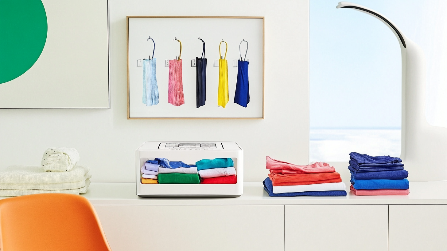 스타일러 기능을 가진 LG 트롬 스타일러 플러스가 옷감을 관리하는 모습을 보여주며, 주름을 펴주고 냄새를 제거하는 기능을 강조하는 이미지.