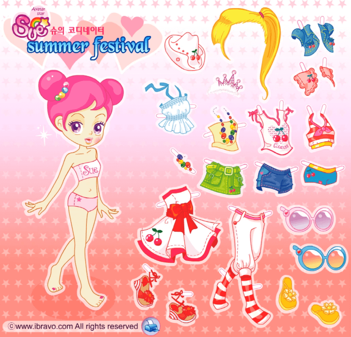 슈의-코디네이터-여름축제-플래시게임-메인-화면