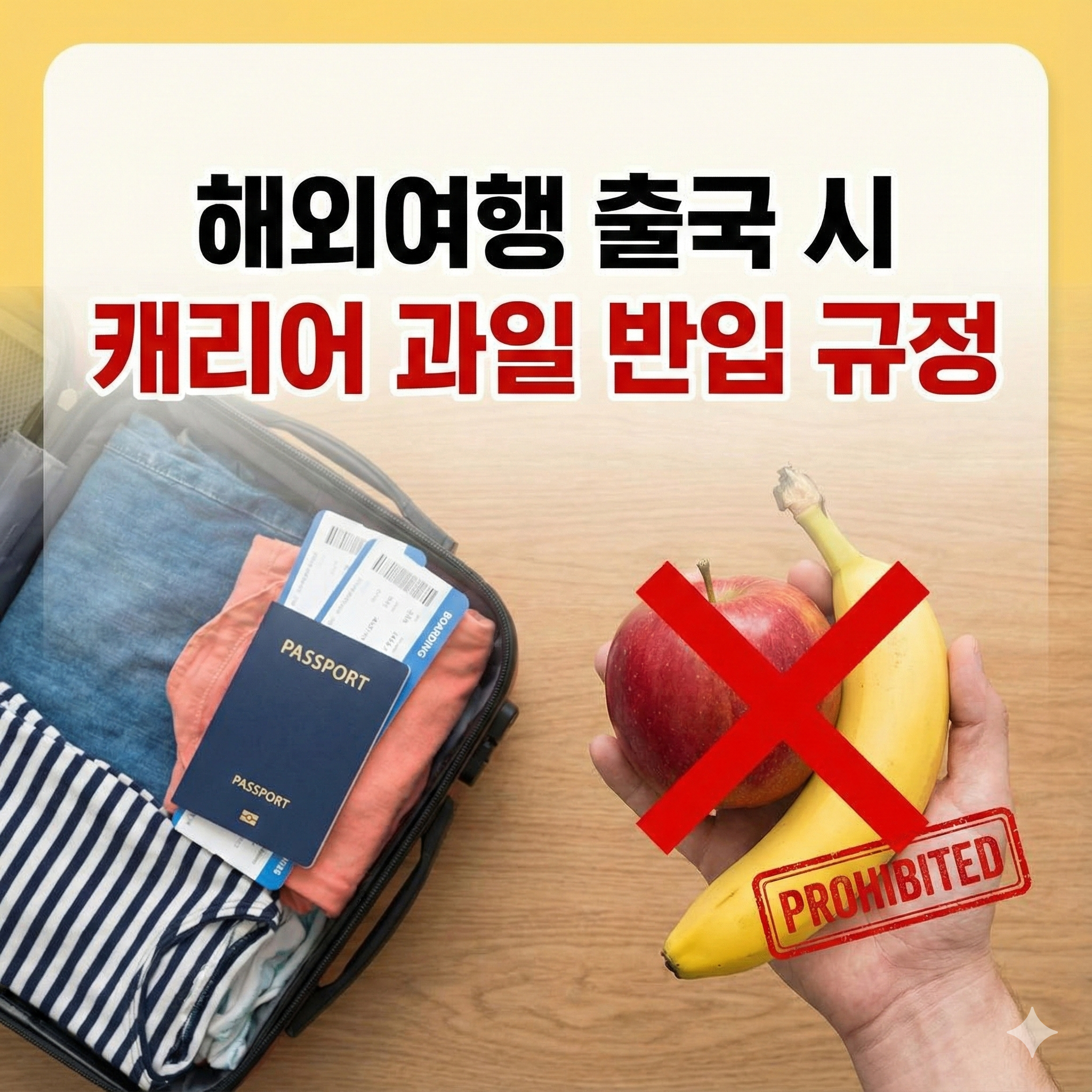 해외여행 출국시 캐리어 과일 반입 가능 여부와 검역 규정 정리