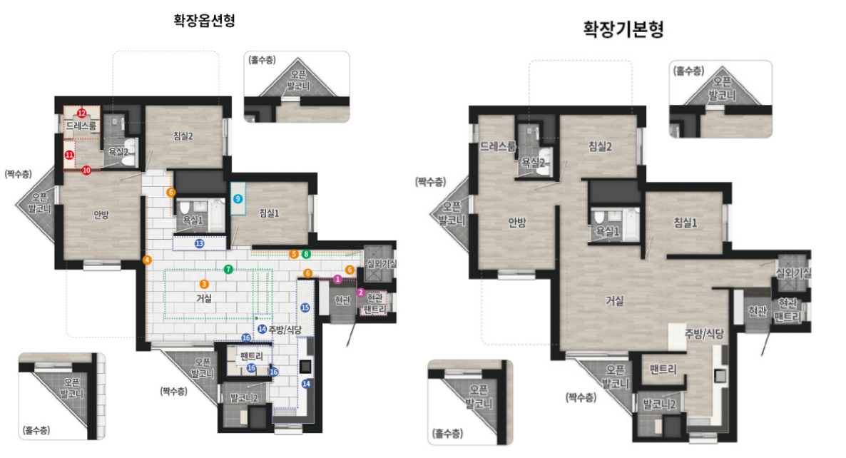 파주 제일풍경채 운정 74C 평면도