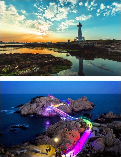 대왕암 공원 슬도와 출렁다리 야경