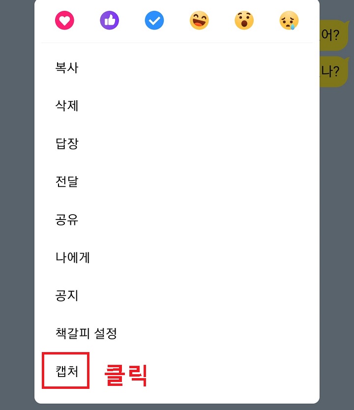 캡처 클릭함