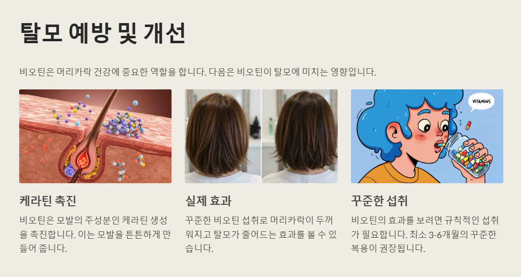 비오틴 효능, 탈모 예방 및 개선