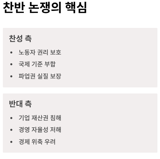 2025 대선과 노란봉투법 찬반 입장