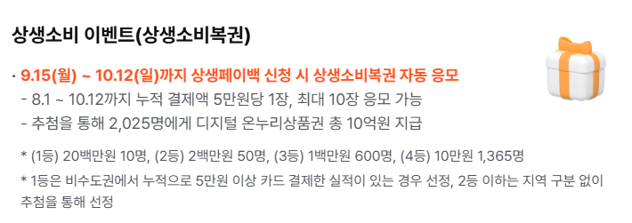 상생소비복권 혜택과 추가 이벤트