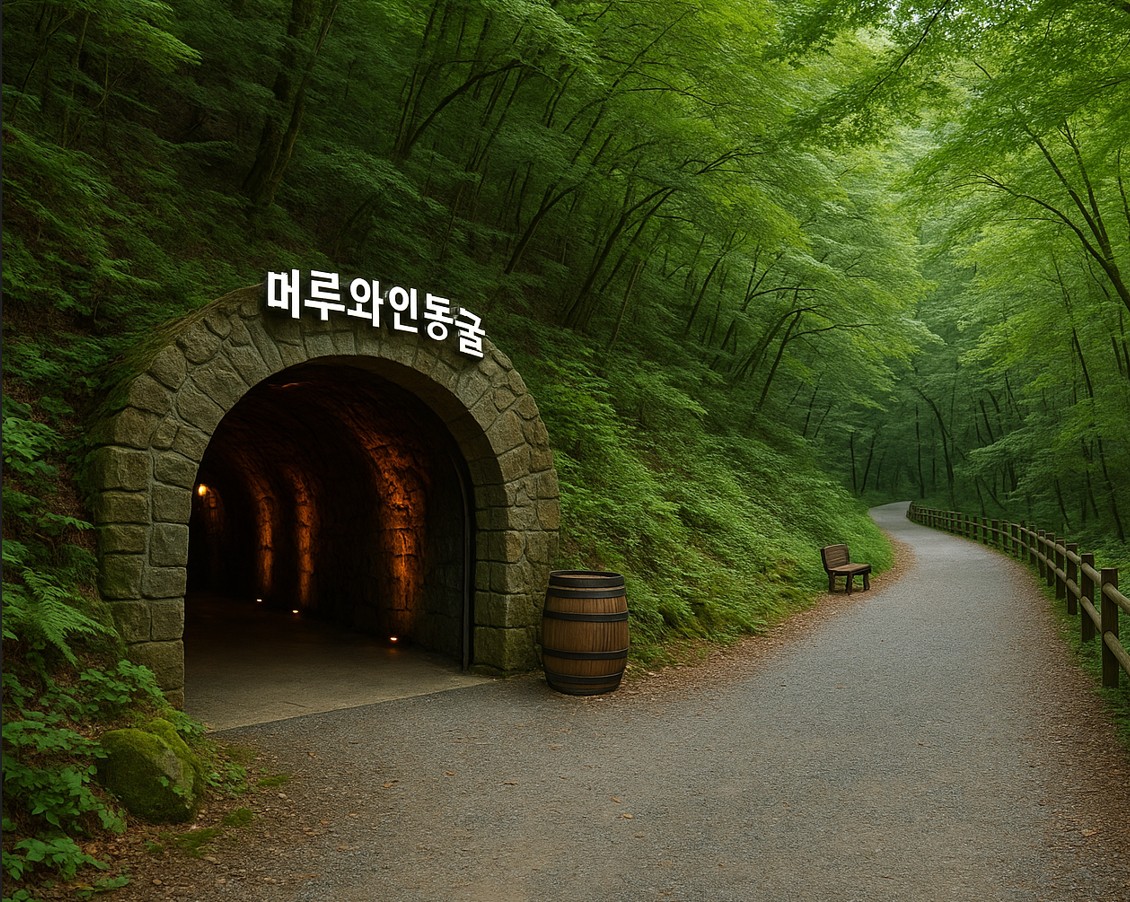 동굴과 반딧불이길이 보이는 사진