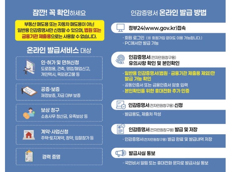 인감증명서-온라인발급-서비스-대상-발급방법