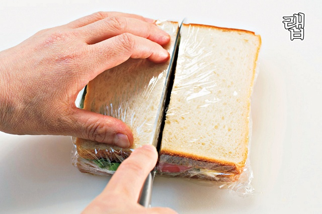 샌드위치 예쁘게 자르기, 남친 도시락, 팁줌 매일꿀정보