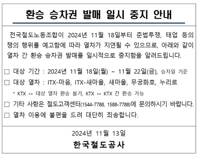 철도노조 태업