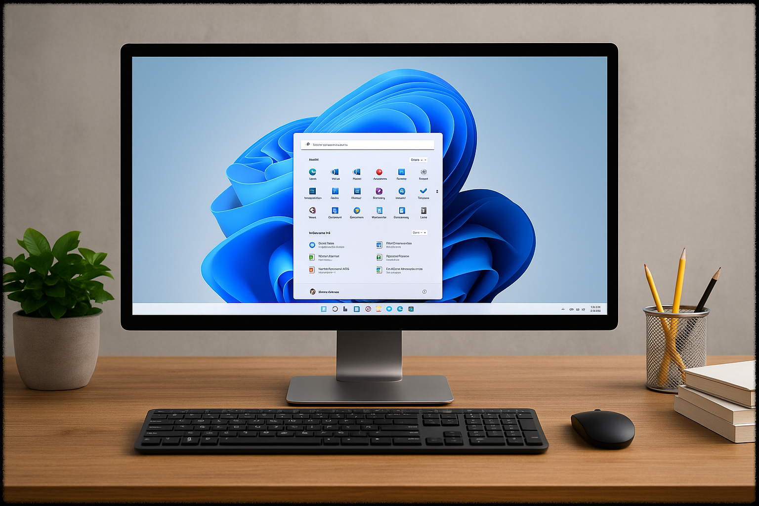 데스크탑에서 Windows 11 업그레이드가 진행 중인 모습