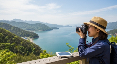 여행자가 자연을 담는 순간