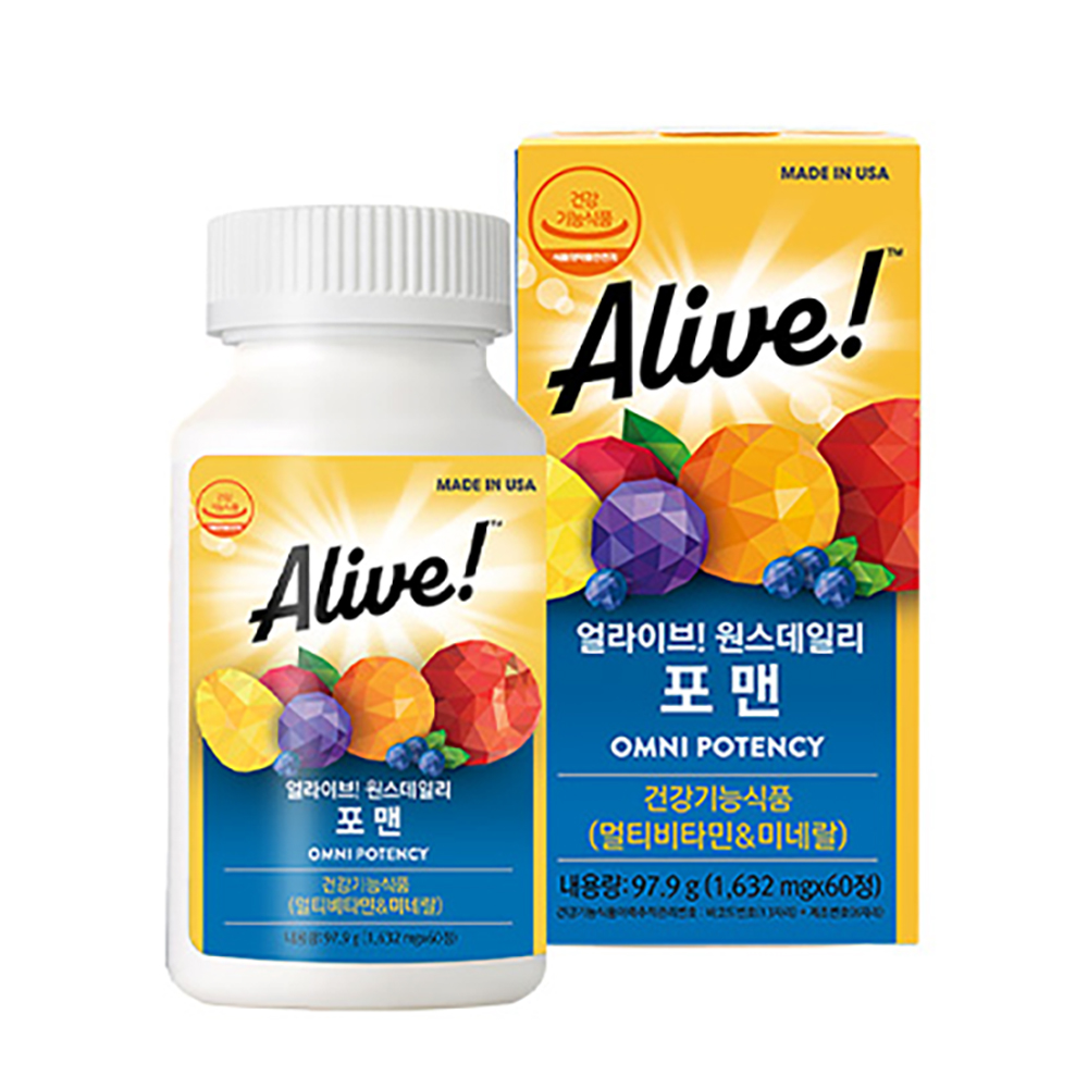 얼라이브 원스 데일리 포맨 멀티 비타민 60정 추천 합니다.