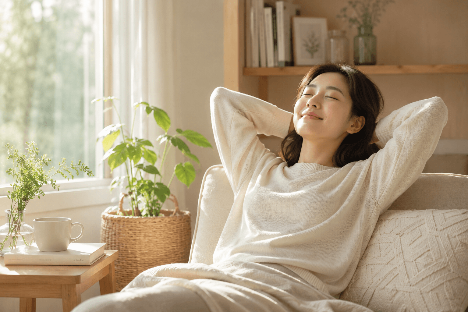 편안하게 휴식을 취하는 모습