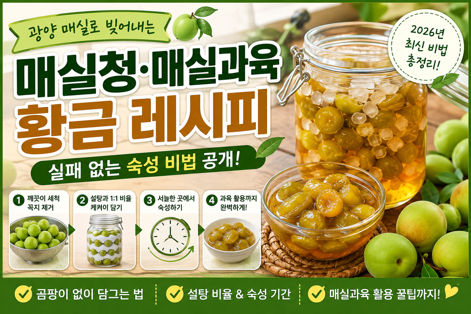 매실청·매실과육 만들기: 광양 매실로 빚어내는 실패 없는 황금 레시피와 숙성 비법