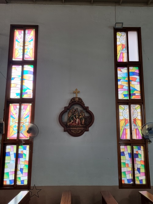 대구 비산성당 십자가의 길, 유리화 사진