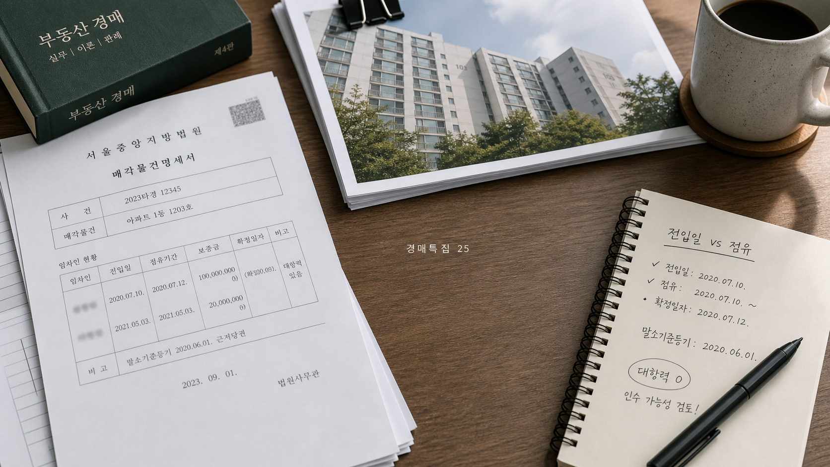 선순위 임차인 보증금, 낙찰자가 인수할 수도 있습니다의 핵심 확인 항목을 정리한 부동산 경매 안내 표지