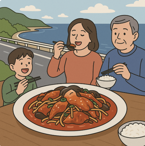 남해맛집, '장수 아구찜' 솔직 후기|해안도로 풍경까지 완벽했던 남해 가족여행 관련 사진