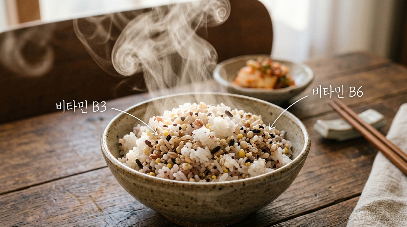 쌀밥에 들어있는 유익한 비타민 성분